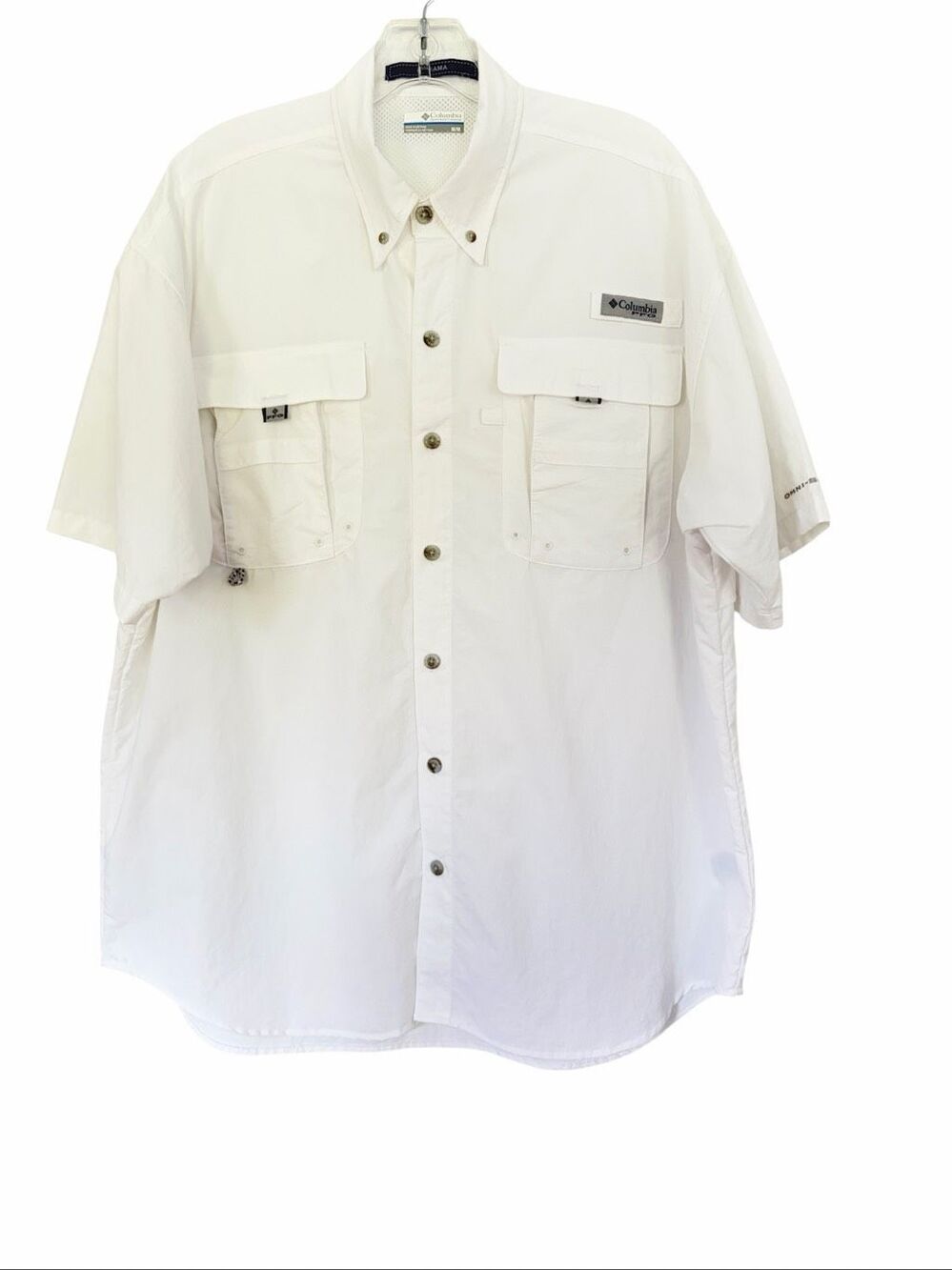 COLUMBIA PFG Men’s Casual Short Sleeve White Shirt Sz M